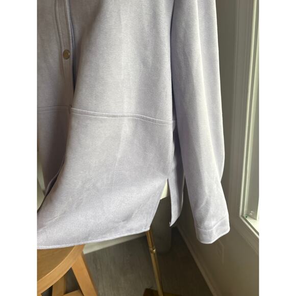 Bagatelle Purple Faux Suede Snap Button Shacket Womens Large Lavender Jacket - Picture 3 of 7